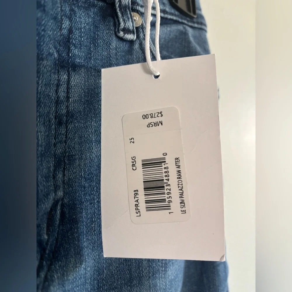 New with tags Frame Le Palazzo wide leg high rise raw hem in color Crossing - Picture 5 of 8